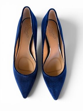 Badgley Mischka Blue Velvet Kitten Heels